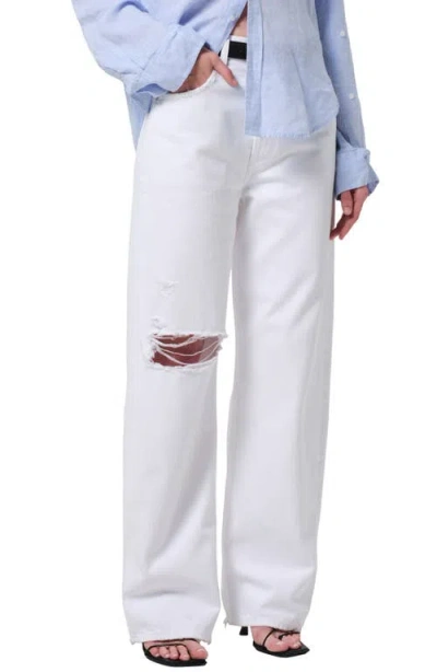 CITIZEN OF HUMANITY CITIZENS OF HUMANITY AYLA RIPPED BAGGY WIDE LEG JEANS