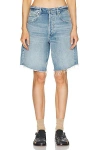 Citizen Of Humanity Citizens Of Humanity Ayla High Waist Raw Hem Cutoff Denim Bermuda Shorts In Gemini