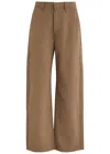 Citizen Of Humanity Citizens Of Humanity Ayla Wide-leg Cotton Trousers In Brown
