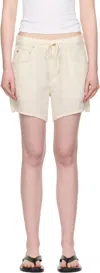 Citizen Of Humanity Beige Brynn Linen Shorts In Neutral