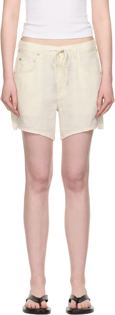 Citizens Of Humanity Beige Brynn Linen Shorts In Neutral