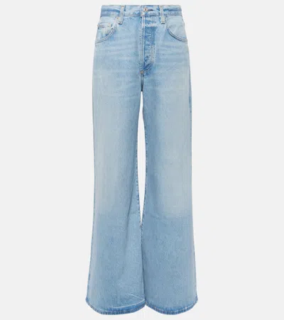 Citizens Of Humanity Beverly Mid-rise Wide-leg Jeans In Blue