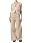 Citizen Of Humanity Ayla Raw Hem High Waist Baggy Crop Wide Leg Jeans In Multi