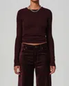 Citizen Of Humanity Citizens Of Humanity Bina Rib Crewneck Sweater In Burgundy