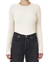 Citizen Of Humanity Bina Crewneck Rib Top In Canvas