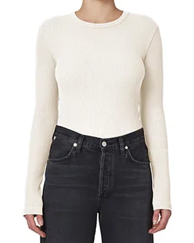 Citizen Of Humanity Bina Crewneck Rib Top In Canvas