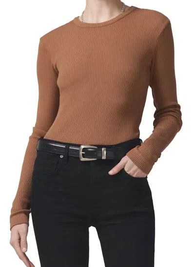 Citizen Of Humanity Bina Crewneck Top In Honey