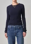 Citizen Of Humanity Bina Crewneck Top In Navy