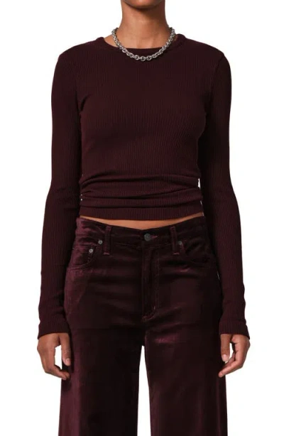 Citizens Of Humanity Bina Rib Crewneck Jumper In Burgundy