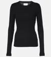 Citizen Of Humanity Bina Ribbed-knit Jersey Top In Schwarz