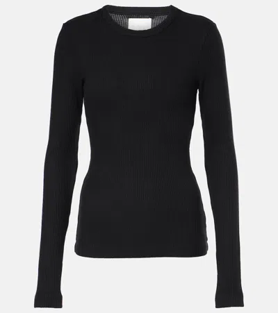 Citizen Of Humanity Bina Ribbed-knit Jersey Top In Schwarz