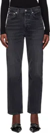 Citizens Of Humanity Black Blaine High Rise Straight Jeans In Vintage Black