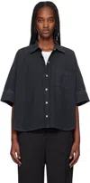 Citizen Of Humanity Black Claire Origami Shirt In Washed Black