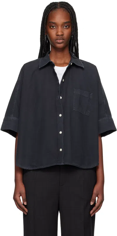 Citizens Of Humanity Black Claire Origami Shirt In Washed Black