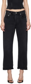 Citizen Of Humanity Dahlia Bow Leg Baby Roll Regenerative Cotton Jeans Stonington In Stonington