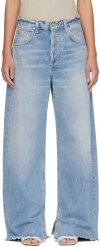 CITIZENS OF HUMANITY BLUE ALYA SPLIT HEM JEANS