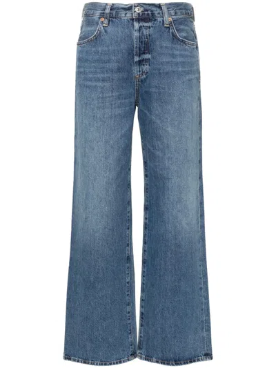 CITIZEN OF HUMANITY BLUE ANNINA HIGH-RISE WIDE-LEG JEANS