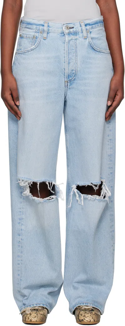 CITIZEN OF HUMANITY BLUE AYLA BAGGY JEANS