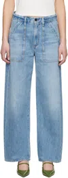 Citizen Of Humanity Ayla Cargo Jeans In Zenith (lt/md Indigo