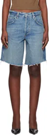 Citizen Of Humanity Blue Ayla Denim Shorts In Babylonia (md Indigo