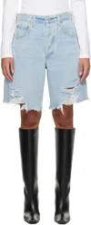 Citizens Of Humanity Ayla Distressed High Waist Cutoff Denim Bermuda Shorts In Starlit