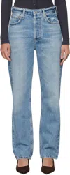 Citizens Of Humanity Blaine High Waist Ankle Straight Leg Jeans In Perri (lt Indigo)