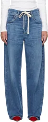 Citizen Of Humanity Blue Brynn Drawstring Jeans In Atlantis (md Indigo)