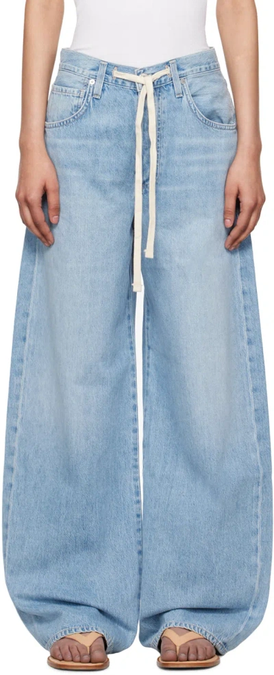 Citizen Of Humanity Blue Brynn Drawstring Jeans In Bllac