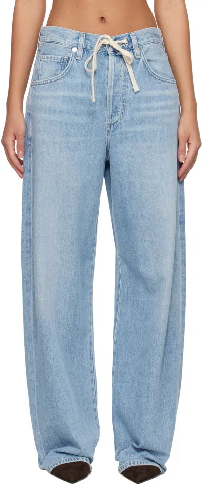 CITIZENS OF HUMANITY BLUE BRYNN DRAWSTRING JEANS