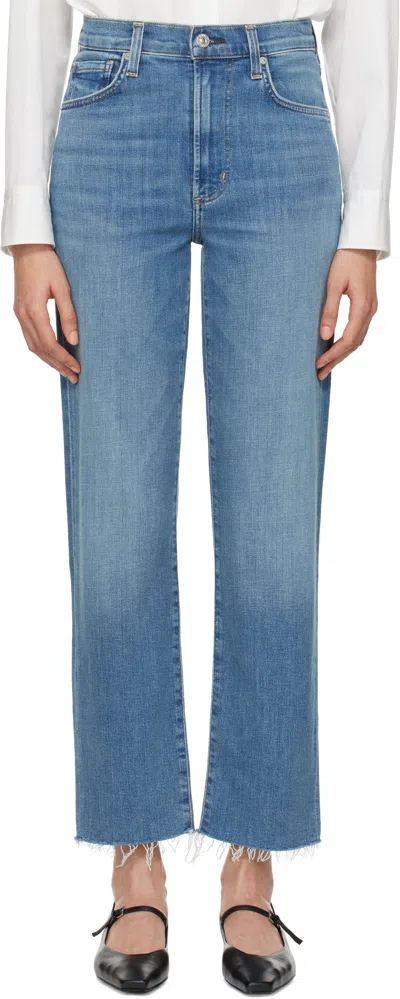 Citizen Of Humanity Blue Caia Straight Jeans In Lawless (md Vint Ind