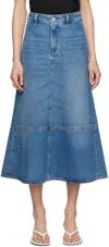 CITIZENS OF HUMANITY BLUE CASSIA DENIM MIDI SKIRT