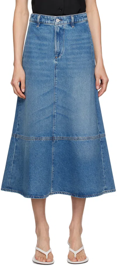 Citizen Of Humanity Blue Cassia Denim Midi Skirt In Normandie