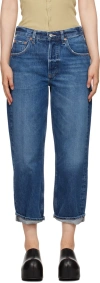 Citizen Of Humanity Blue Dahlia Bow Leg Baby Roll Jeans In Claremont