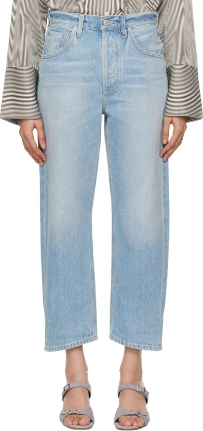 Citizens Of Humanity Blue Dahlia Bow Leg Baby Roll Jeans In Ribbon