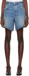 Citizen Of Humanity Blue Gaucho Denim Shorts In Dallas (med Ind)