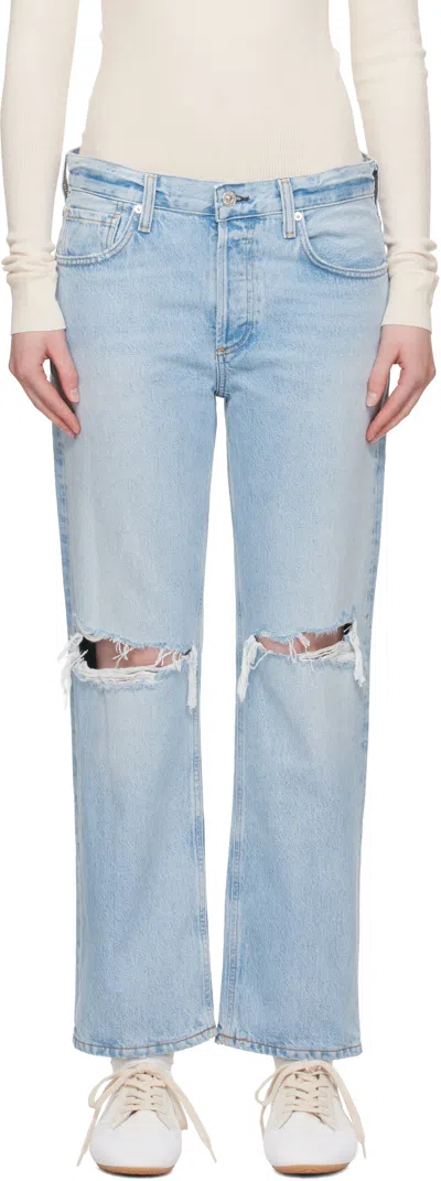 Citizens Of Humanity Blue Neve Low Slung Relaxed Jeans