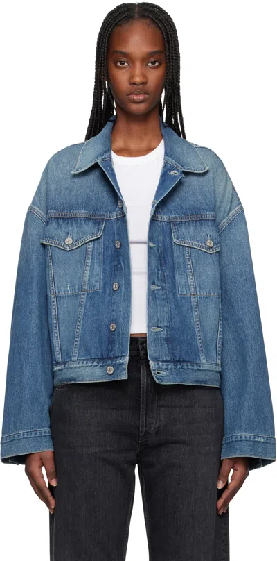CITIZENS OF HUMANITY BLUE QUIRA PUFF DENIM JACKET
