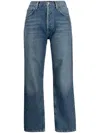 Citizens Of Humanity High-waisted Straight-leg Jeans Belt Loops In Blue
