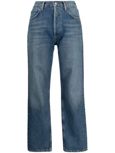CITIZENS OF HUMANITY BLUE STRAIGHT LEG JEANS