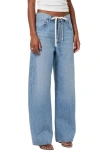 Citizens Of Humanity Brynn Drawstring Rigid Low-rise Wide-leg Jeans In Blue Lace (light Indigo)