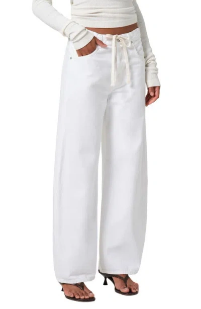 CITIZEN OF HUMANITY CITIZENS OF HUMANITY BRYNN DRAWSTRING HIGH WAIST WIDE LEG JEANS