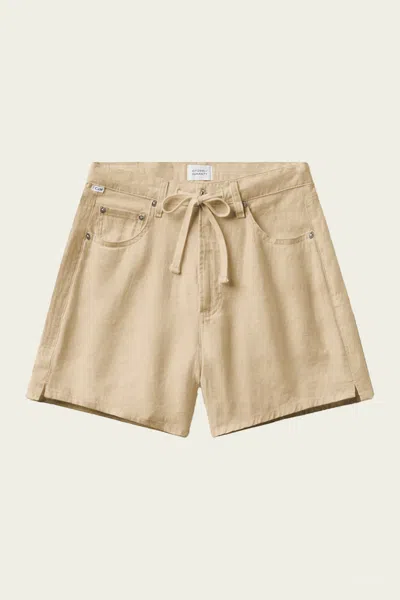 Citizens Of Humanity Brynn Drawstring Linen Short In Gobi