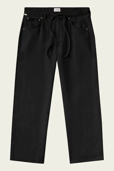 Citizens Of Humanity Brynn Drawstring Linen Trouser In Black