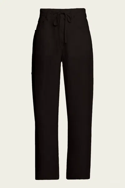 Citizens Of Humanity Brynn Drawstring Linen Trouser In Chocolate