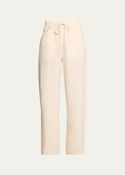 Citizens Of Humanity Brynn Drawstring Linen Trousers In Pink