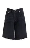 Citizen Of Humanity Brynn Drawstring Organic Cotton Denim Shorts In Black
