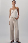 Citizen Of Humanity Brynn Drawstring Rigid Low-rise Wide-leg Jeans In Beige