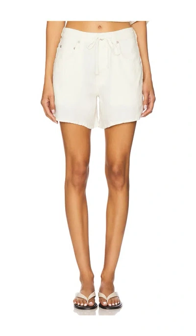 Citizen Of Humanity Brynn Drawstring Linen Short In Vanilla In White