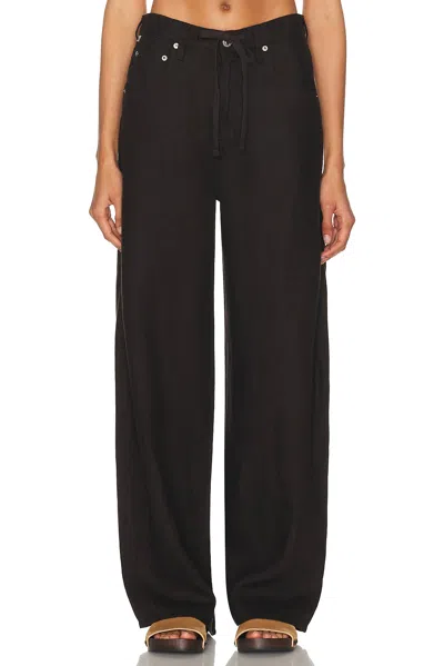 Citizen Of Humanity Brynn Linen Drawstring Trouser Pants In Brown