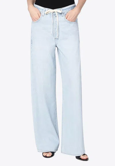 Citizens Of Humanity Brynn Drawstring Wide-leg Jeans In Blue